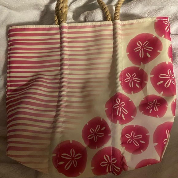 Sea Bags Pink Sand Dollar Stripe Tote - Picture 2 of 4